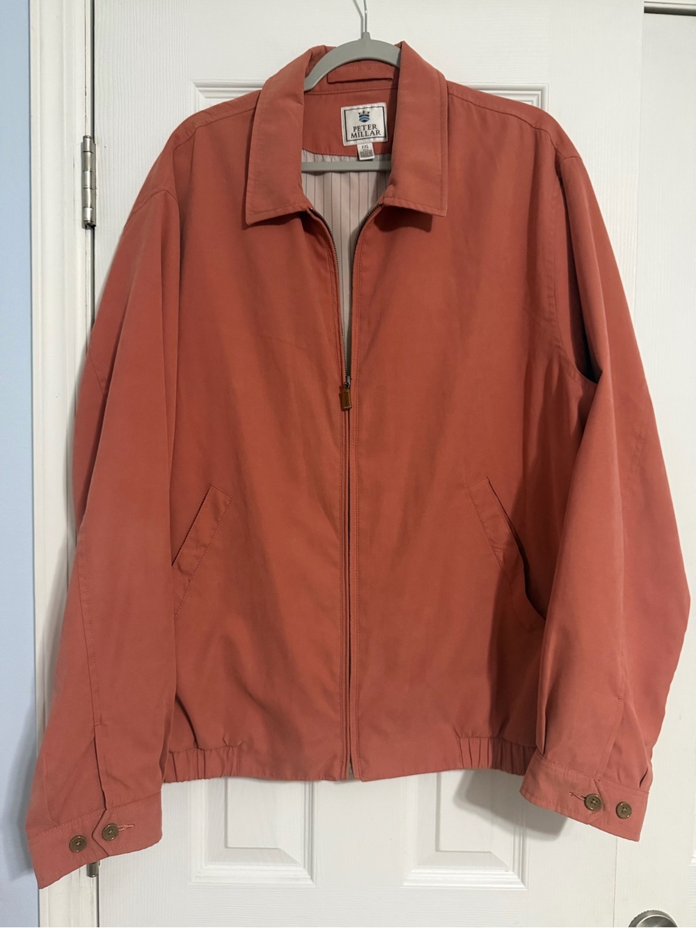 Peter Millar Men's‎ Salmon Pink XXL Full Zip Bomber Jacket Classic